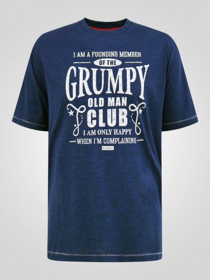 D555 Cooper Grumpy Old Man Printed T-Shirt Navy - Majice s potiskom - 