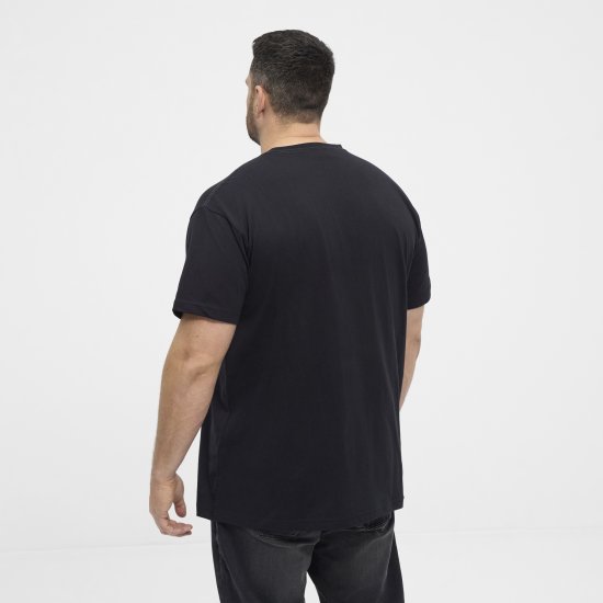 North Latitude 53333 Grid Printed T-Shirt Black - Kratke Majice - Moške kratke majice za močnejše postave