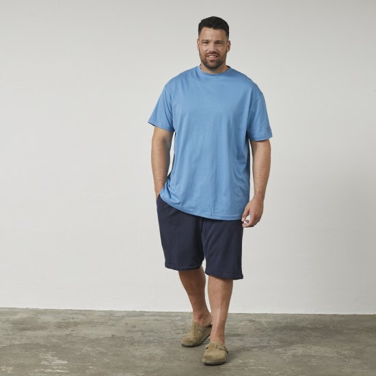 North Latitude 61010 US Majica Srednje Modra - Kratke Majice - Moške kratke majice za močnejše postave