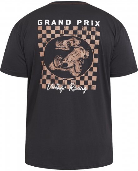 North Latitude 61165 Majica S Potiskom Na Hrbtni Strani Črna - Kratke Majice - Moške kratke majice za močnejše postave