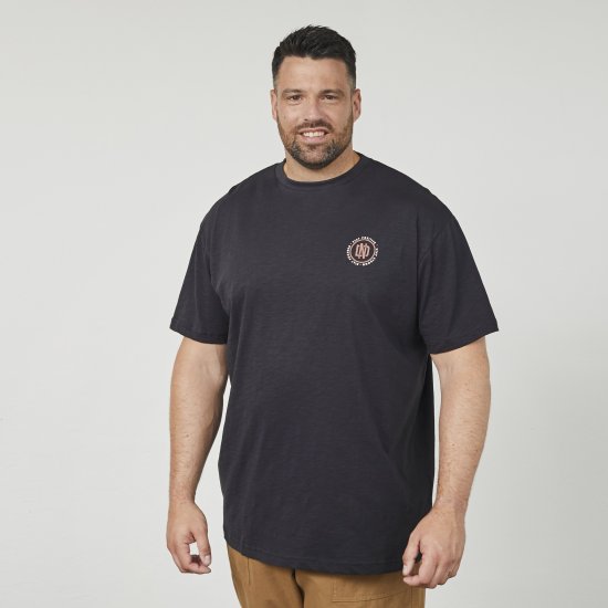 North Latitude 61316 Majica S Potiskom Črna - Kratke Majice - Moške kratke majice za močnejše postave