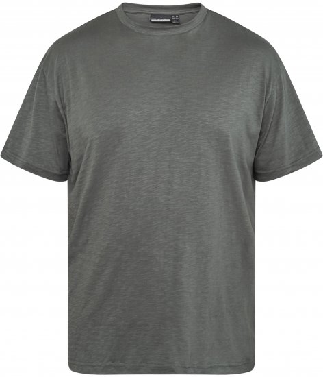 North Latitude 61317 Slub Majica S Potiskom Na Hrbtni Strani Temno Prašno Zelena - Kratke Majice - Moške kratke majice za močnejše postave