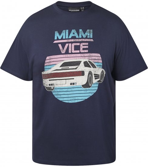 North Latitude 61351 MIAMI VICE Majica Mornarsko Modra - Kratke Majice - Moške kratke majice za močnejše postave