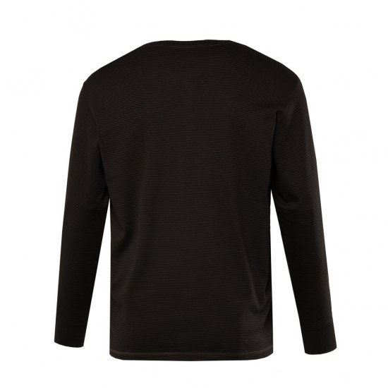 JP1880 T-Shirt Henley Long Sleeve Striped Brown TALL - MOŠKA OBLAČILA MT-6XLT - DALJŠI kroji