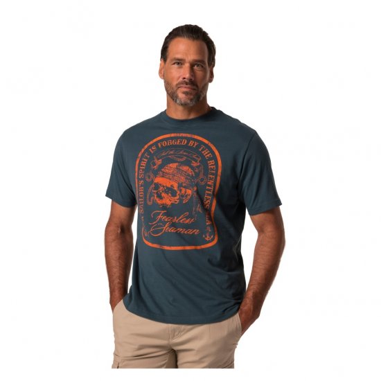 JP1880 T-Shirt Fearless Seaman Blue - Kratke Majice - Moške kratke majice za močnejše postave
