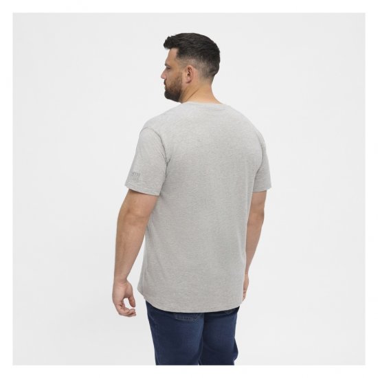 North Latitude T-Shirt O-Neck Grey Melange - Kratke Majice - Moške kratke majice za močnejše postave