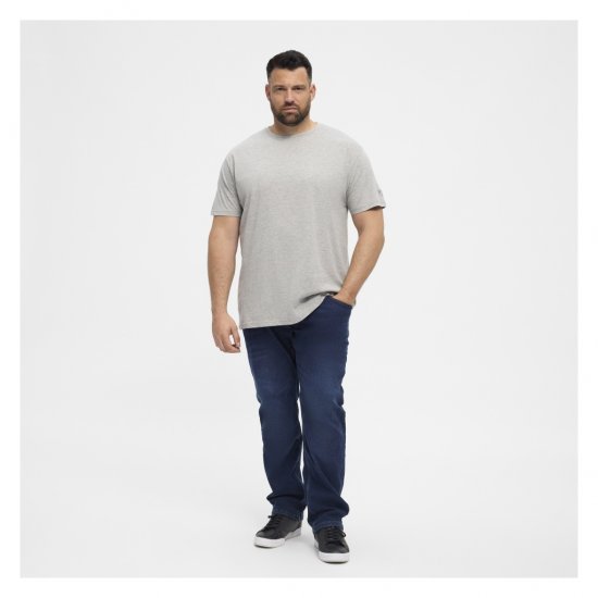 North Latitude T-Shirt O-Neck Grey Melange - Kratke Majice - Moške kratke majice za močnejše postave