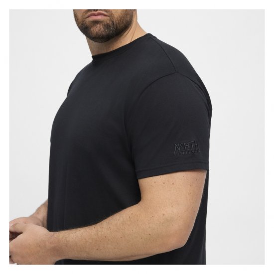 North Latitude T-Shirt O-Neck Black - Kratke Majice - Moške kratke majice za močnejše postave