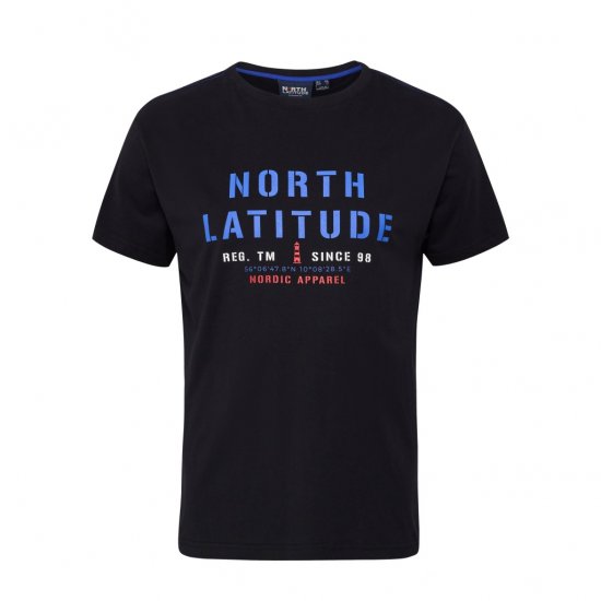 North Latitude Logo T-Shirt Black - Kratke Majice - Moške kratke majice za močnejše postave