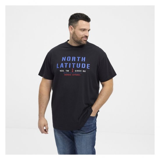 North Latitude Logo T-Shirt Black - Kratke Majice - Moške kratke majice za močnejše postave