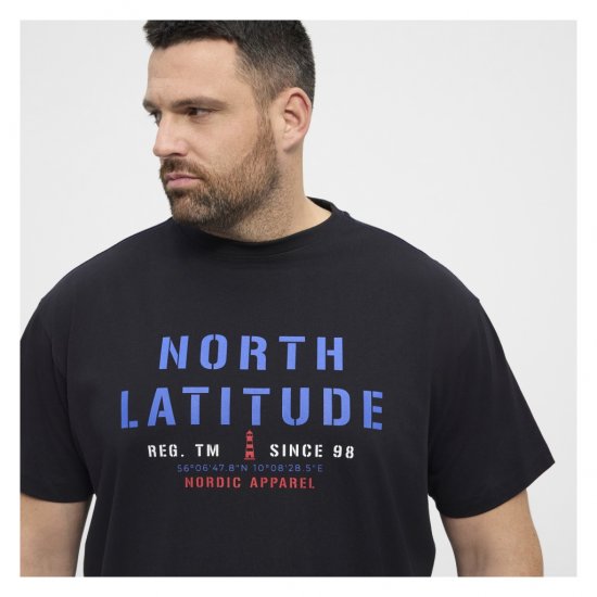 North Latitude Logo T-Shirt Black - Kratke Majice - Moške kratke majice za močnejše postave