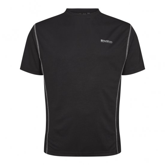 North Latitude Sport Tech T-Shirt Black - Kratke Majice - Moške kratke majice za močnejše postave