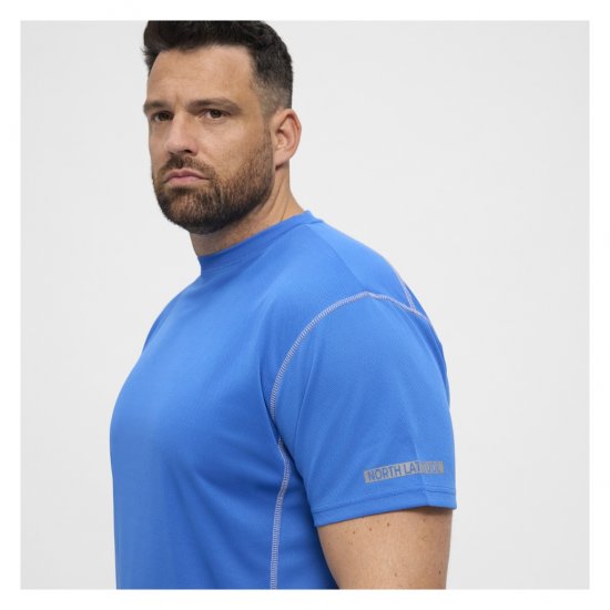 North Latitude Sport Tech T-Shirt Cobolt Blue - Kratke Majice - Moške kratke majice za močnejše postave