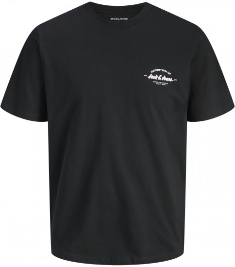 Jack & Jones Brandon T-Shirt Black - Kratke Majice - Moške kratke majice za močnejše postave