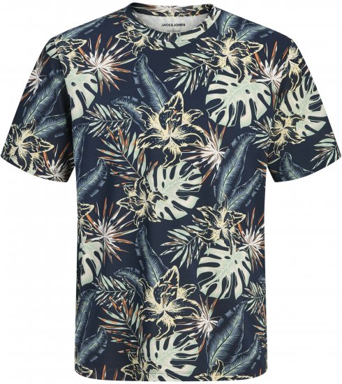 Jack & Jones Honolulu T-Shirt Navy - Kratke Majice - Moške kratke majice za močnejše postave