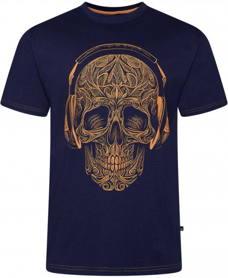 Kam Jeans 5795 Skull Printed T-Shirt Navy - Majice s potiskom - 