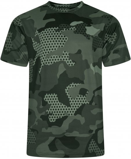 Kam Jeans AP016 Camo Technical T-Shirt Charcoal - Majice s potiskom - 