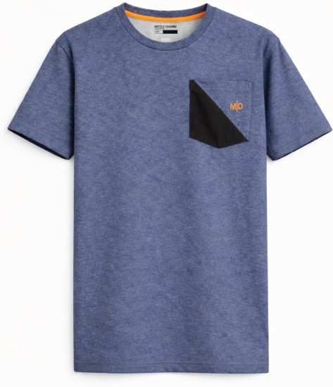 Motley Denim Milan Majica Svetlo indigo - Kratke Majice - Moške kratke majice za močnejše postave