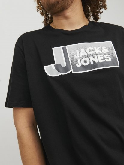 Jack & Jones Logan T-Shirt Black - Kratke Majice - Moške kratke majice za močnejše postave