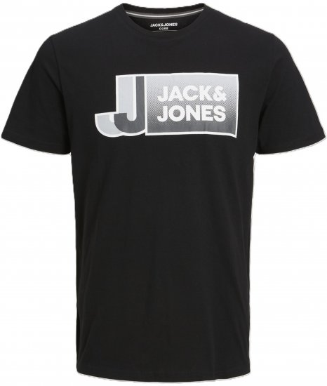 Jack & Jones Logan T-Shirt Black - Kratke Majice - Moške kratke majice za močnejše postave