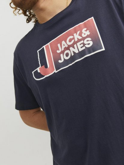 Jack & Jones Logan T-Shirt Navy - Kratke Majice - Moške kratke majice za močnejše postave