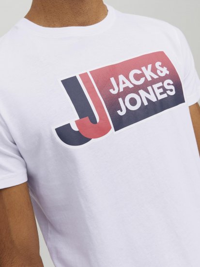 Jack & Jones Logan T-Shirt White - Kratke Majice - Moške kratke majice za močnejše postave