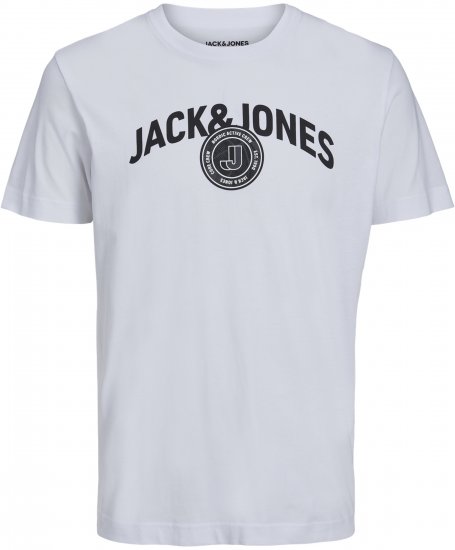 Jack & Jones Ounce Logo T-Shirt White - Kratke Majice - Moške kratke majice za močnejše postave
