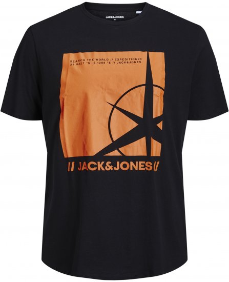 Jack & Jones Conrad T-Shirt Black - Kratke Majice - Moške kratke majice za močnejše postave