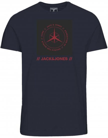 Jack & Jones Conrad T-Shirt Navy - Kratke Majice - Moške kratke majice za močnejše postave