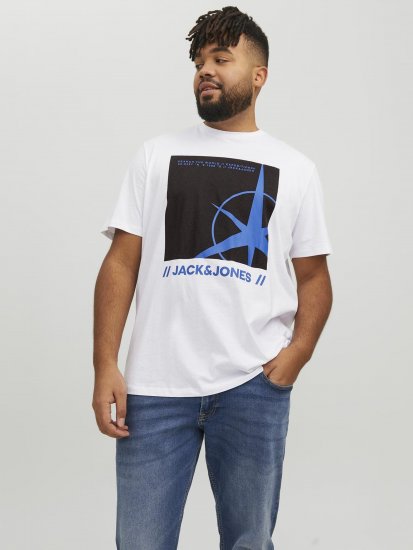 Jack & Jones Conrad T-Shirt White - Kratke Majice - Moške kratke majice za močnejše postave