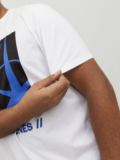 Jack & Jones Conrad T-Shirt White - Kratke Majice - Moške kratke majice za močnejše postave