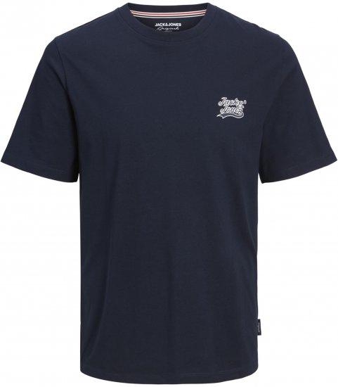 Jack & Jones Trevor T-Shirt Navy - Kratke Majice - Moške kratke majice za močnejše postave