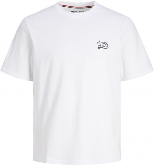 Jack & Jones Trevor T-Shirt White - Kratke Majice - Moške kratke majice za močnejše postave