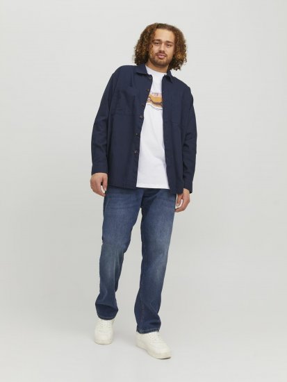 Jack & Jones Copenhagen Photo T-Shirt White - Kratke Majice - Moške kratke majice za močnejše postave