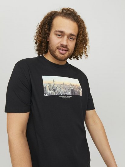 Jack & Jones Copenhagen Photo T-Shirt Black - Kratke Majice - Moške kratke majice za močnejše postave