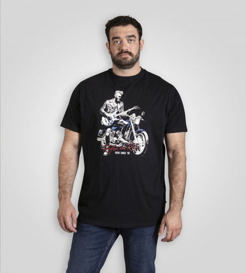 D555 Derby T-Shirt Rhythm and Rides Navy - Kratke Majice - Moške kratke majice za močnejše postave