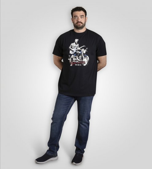 D555 Derby T-Shirt Rhythm and Rides Navy - Kratke Majice - Moške kratke majice za močnejše postave