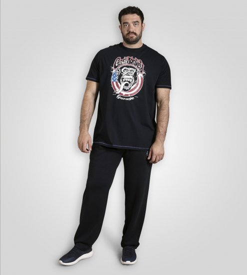 D555 Birkenhead T-Shirt Gas Monkey Garage Navy - Kratke Majice - Moške kratke majice za močnejše postave