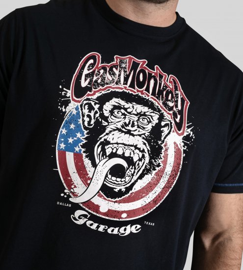 D555 Birkenhead T-Shirt Gas Monkey Garage Navy - Kratke Majice - Moške kratke majice za močnejše postave