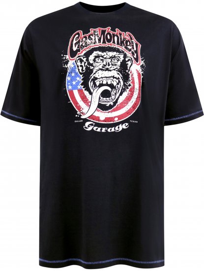 D555 Birkenhead T-Shirt Gas Monkey Garage Navy - Kratke Majice - Moške kratke majice za močnejše postave