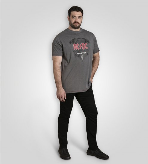 D555 Clydebank T-Shirt Official AC/DC Black Ice Grey - Kratke Majice - Moške kratke majice za močnejše postave