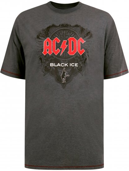 D555 Clydebank T-Shirt Official AC/DC Black Ice Grey - Kratke Majice - Moške kratke majice za močnejše postave