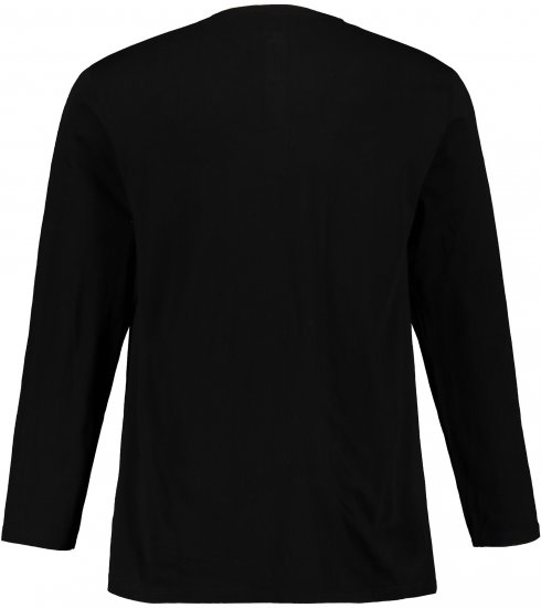 JP1880 Henley T-Shirt Long Sleeve Black TALL - MOŠKA OBLAČILA MT-6XLT - DALJŠI kroji