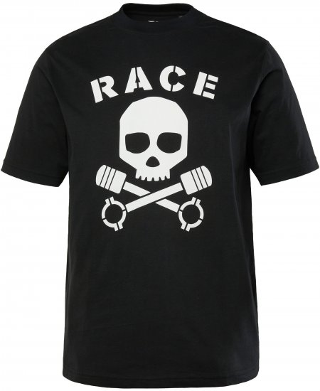 JP1880 T-Shirt Short Sleeve Skull Race Black - Kratke Majice - Moške kratke majice za močnejše postave