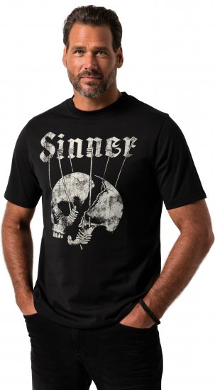 JP1880 T-Shirt Sinner Black - Kratke Majice - Moške kratke majice za močnejše postave
