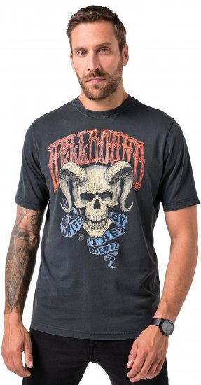 JP1880 T-Shirt Driven By The Devil Black - Kratke Majice - Moške kratke majice za močnejše postave