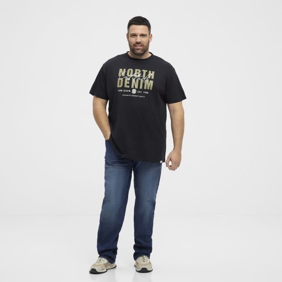 North Latitude Denim Printed Logo T-Shirt Black TALL - TALL T-shirts - 