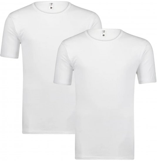 Adamo Royal Fine Ribbed Under-T-shirt 2-Pack White - Spodnje perilo & kopalne hlače - Moško Spodnje Perilo za močnejše postave