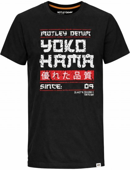 Motley Denim Swindon T-shirt Black - Kratke Majice - Moške kratke majice za močnejše postave