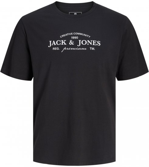 Jack & Jones Kevin Majica Črna - Kratke Majice - Moške kratke majice za močnejše postave